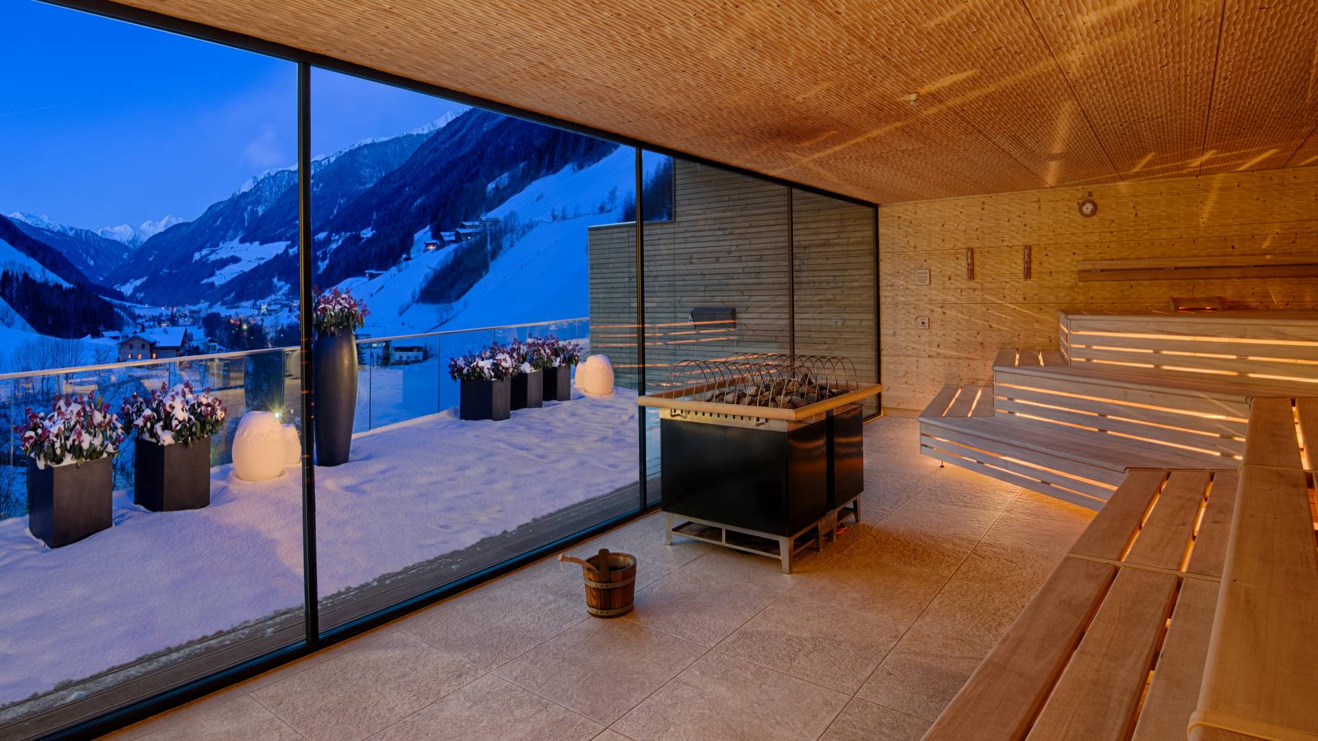 Erlebnis Aufguss Sauna mit Bergblick