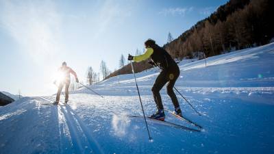 Langläufer im Ahrntal in Südtirol