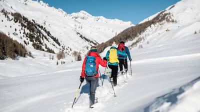 Schneeschuhwanderer in den Südtirol