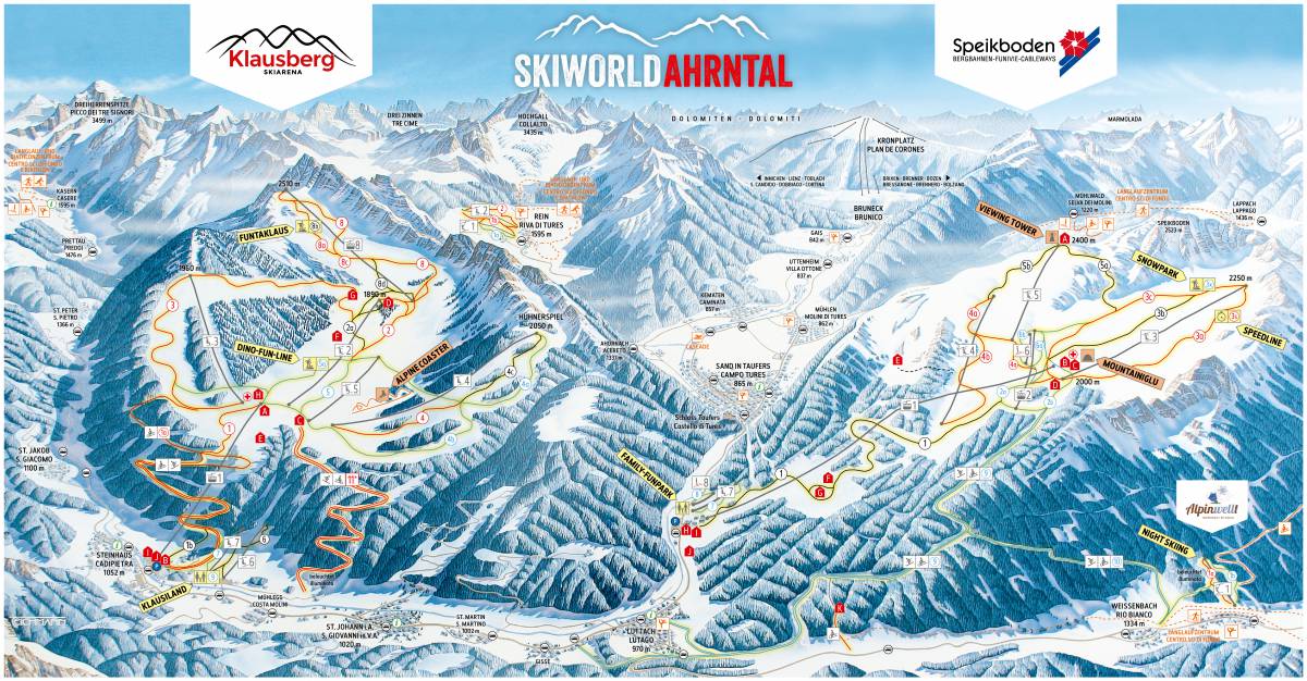 Klausberg Skiworld Ahrntal Karte